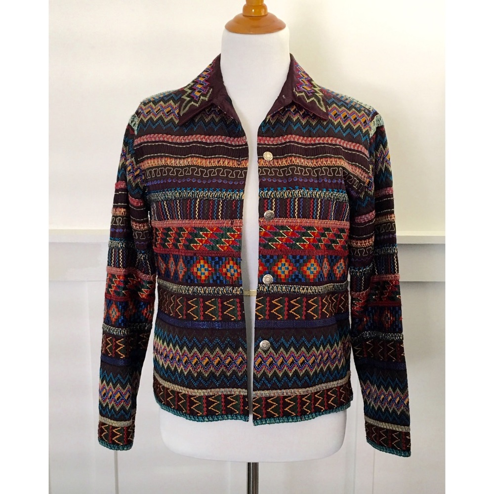 Chico's "Design" Embroidered Southwestern Blazer.